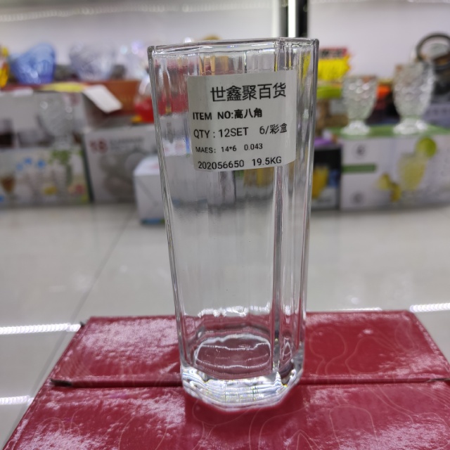 八角玻璃水杯，价格是一套（6个）的价格。