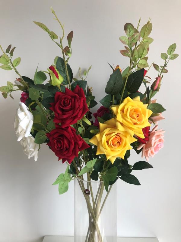 高枝三头中华梅平头小雏菊 真花绢花室内假花干花玫瑰花花束餐桌花摆设客厅装饰花摆件