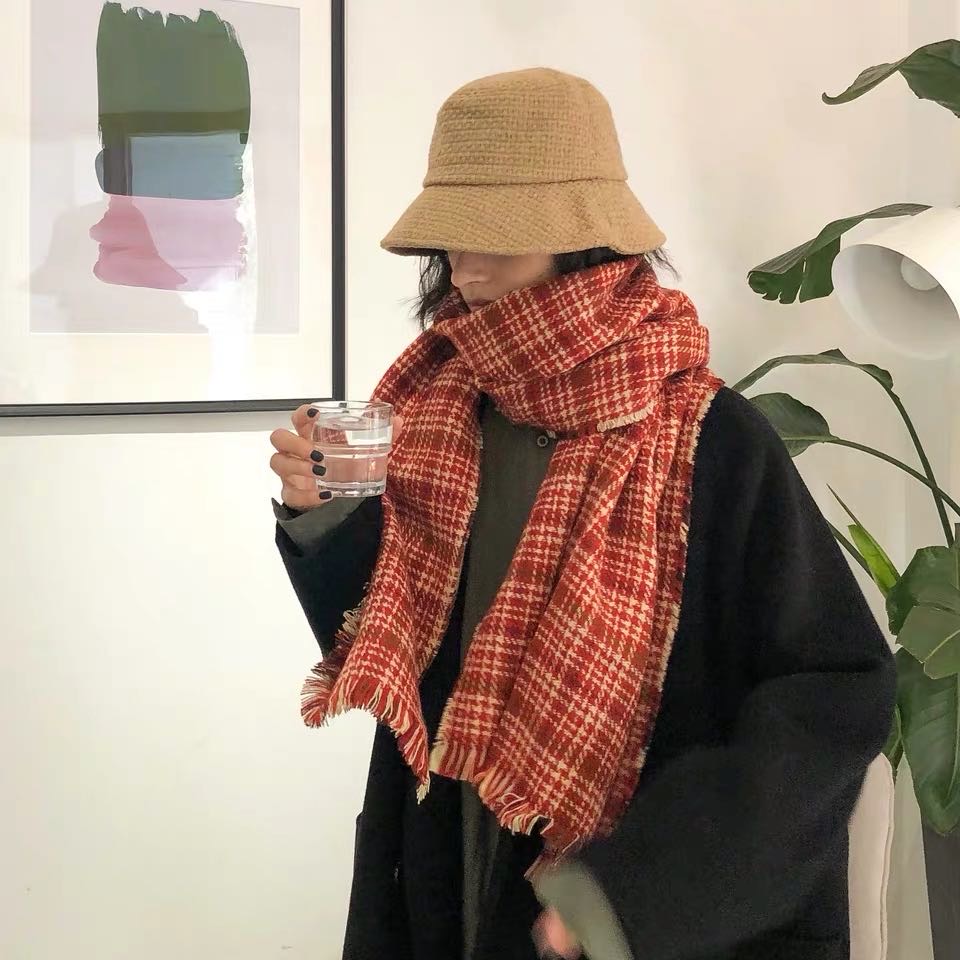 Red Scarf Thickened Warm Autumn And Winter Ladies Casual Everything