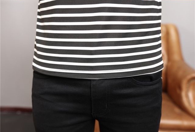 Striped Tank Top Men's Crew Neck Slim-Fit Stylish Korean Tank Top Specification drawing