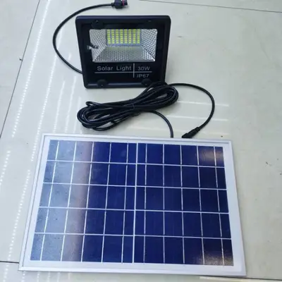 Outdoor Solar Floodlight 30W Led Super Bright Road Lighting Solar Panel