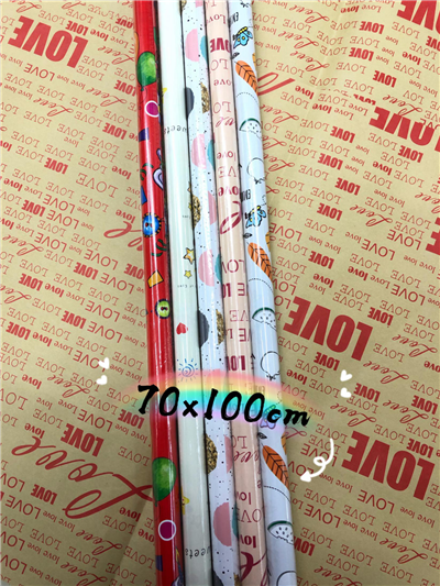 原创礼品礼物包装纸书皮纸ins少女心彩色条纹生日包装材料装饰DIY手工自粘超大包书皮纸卷装