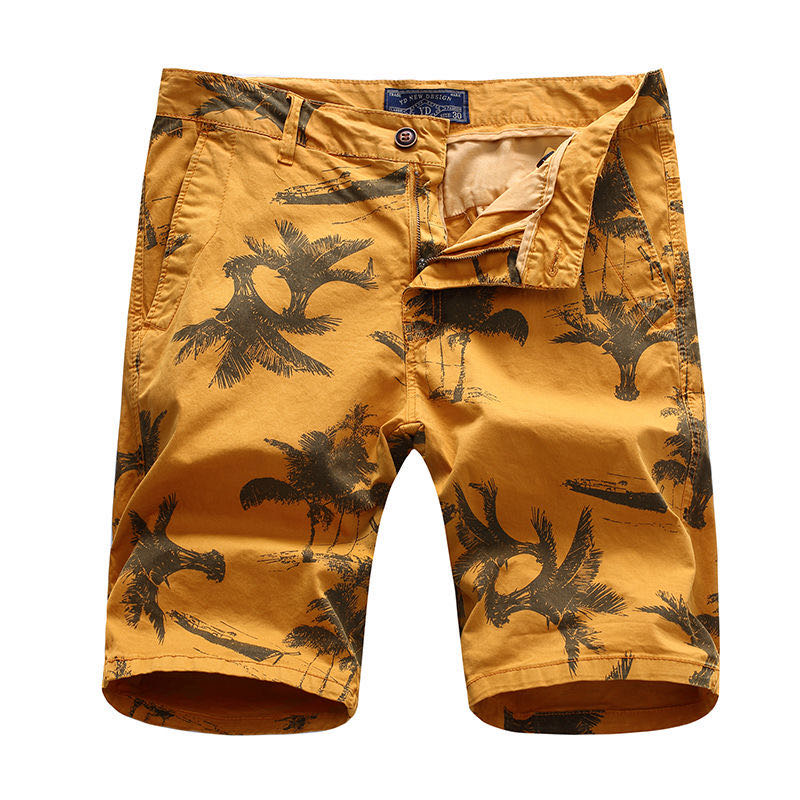 Summer Quarter Pants Men Camouflage Pure Cotton Wash Shorts Casual Beach Pants Pants Korean Version Of Large Size Elastic Trend full figure
