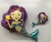 Wholesale of new mermaid aluminum membrane balloons decorated and arranged for takeoff with helium gas filling details Picture