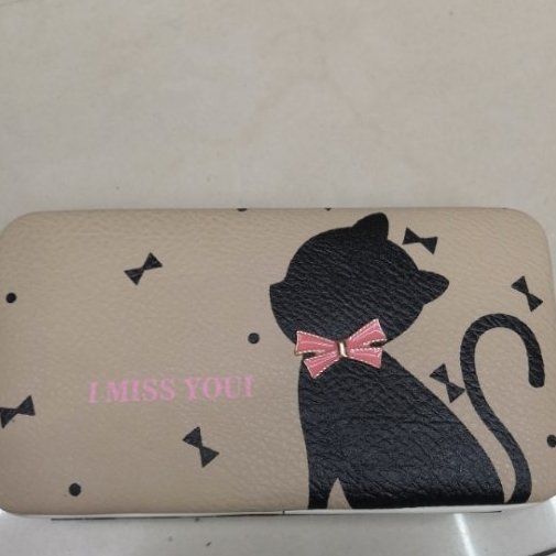 小猫图案钱包挂包女生包