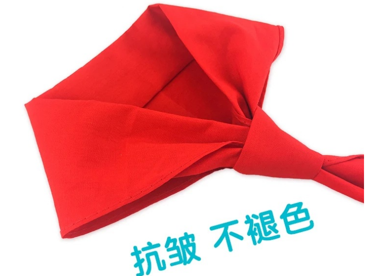 纯棉棉布红领巾1.2米1米小学生绸缎免打结拉链