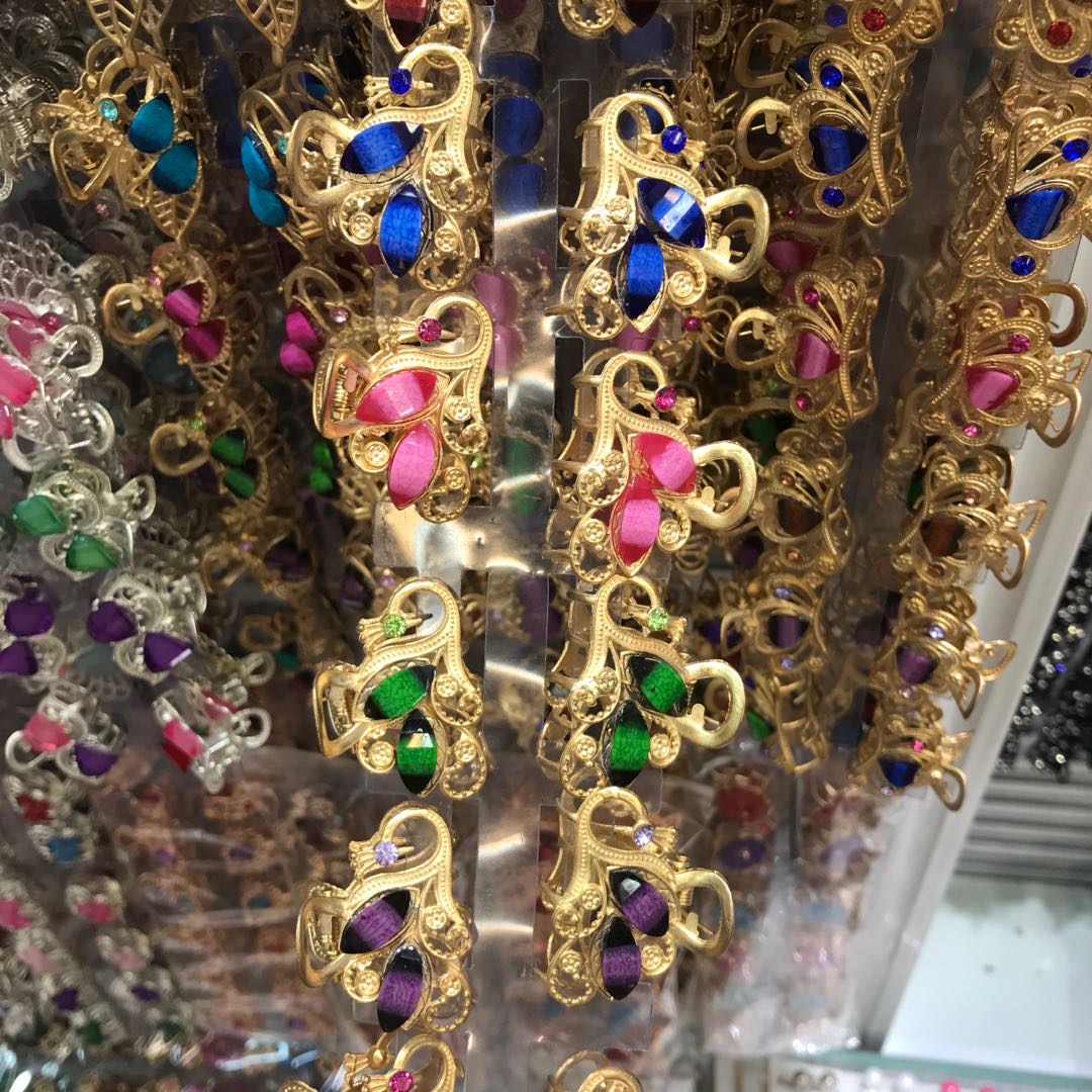 Small claw with alloy rhinestones Mini hair grab rhinestones Peacock style Korean hair accessories bangs with crystal bobby pins