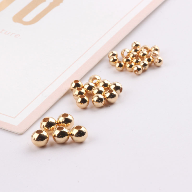 Iron imitation gold round beads DIY jewelry accessories, crystal bead curtain positioning beads, eco-friendly positioning tube beads, hand-strung beads details Picture