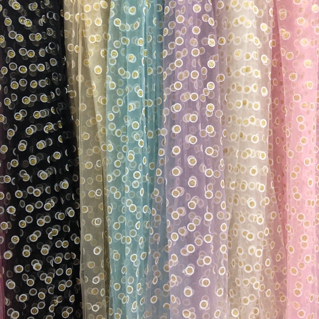 圆点印金胶浆面料 多色 现货