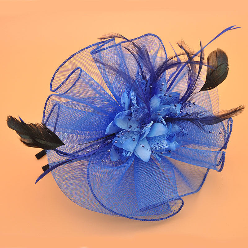 Gauze feather classic head buttoned head corsage headdress Korean series