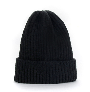Black Custom Embroidered High Warm Woolen Hat Family Knit Hat For Men Cover