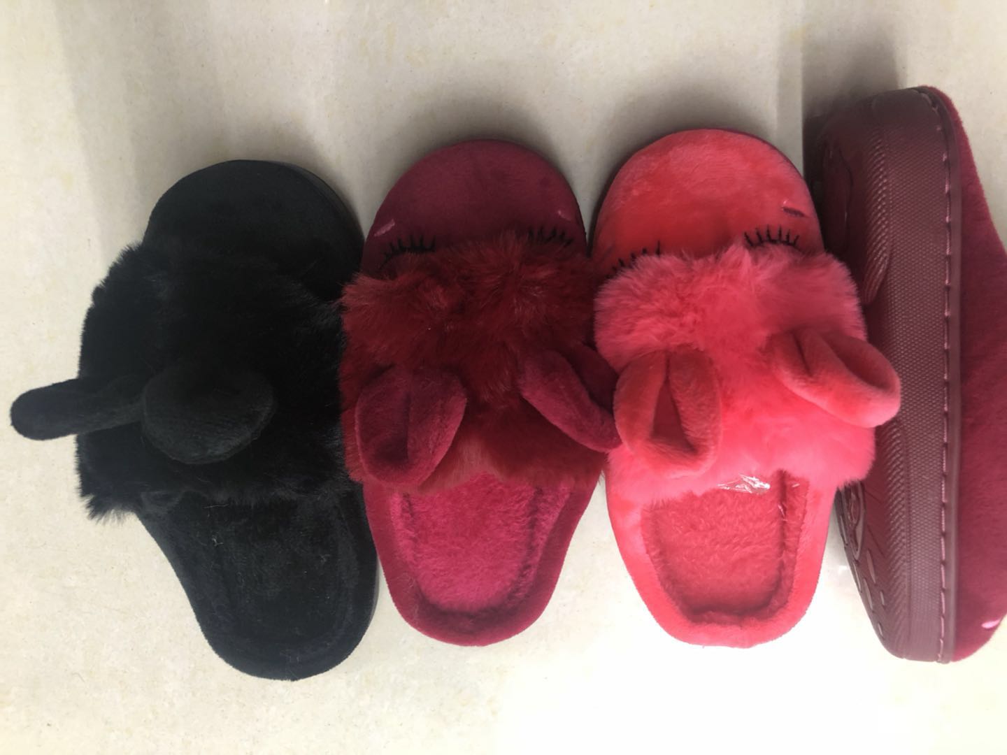 Bobo 2020Tpr Small Ears Children's Cotton Slippers -04 details Picture
