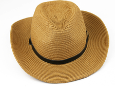 可折叠防晒西部牛仔帽子男士户外遮阳太阳帽旅游沙滩大檐草