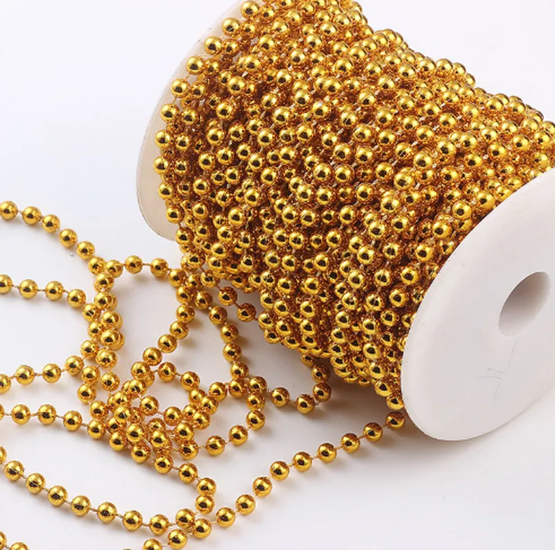 Christmas Plating Fixed Wire Bead Clothing Accessories Cotton Thread Bead Chain Positioning Bead Curtain Bead Custom Code Roll