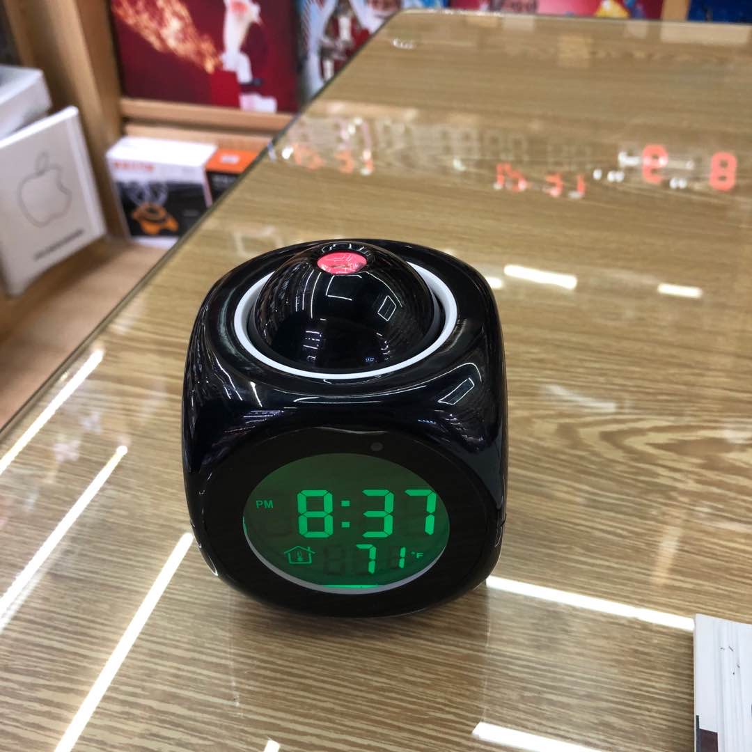 多功能万年历星空钟投影报时钟中英文 LED七彩投影闹钟学生用语音详情图1