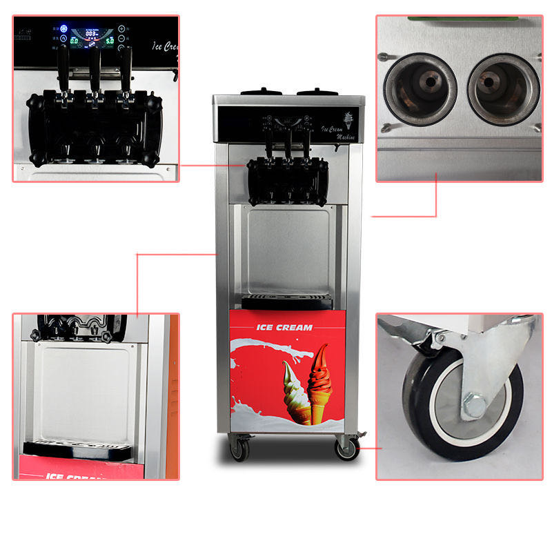Haobo ice cream machine, commercial ice cream machine, vertical fully automatic sundae cone, soft ice cream machine, desktop type, free shipping Specification image