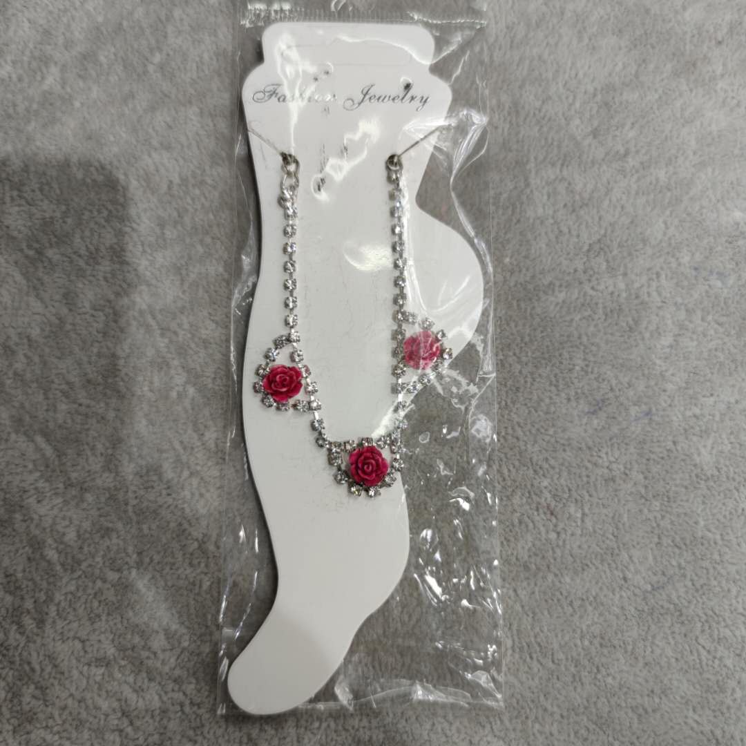 欧美外贸饰品玫瑰花脚链时尚气质百搭热销脚饰