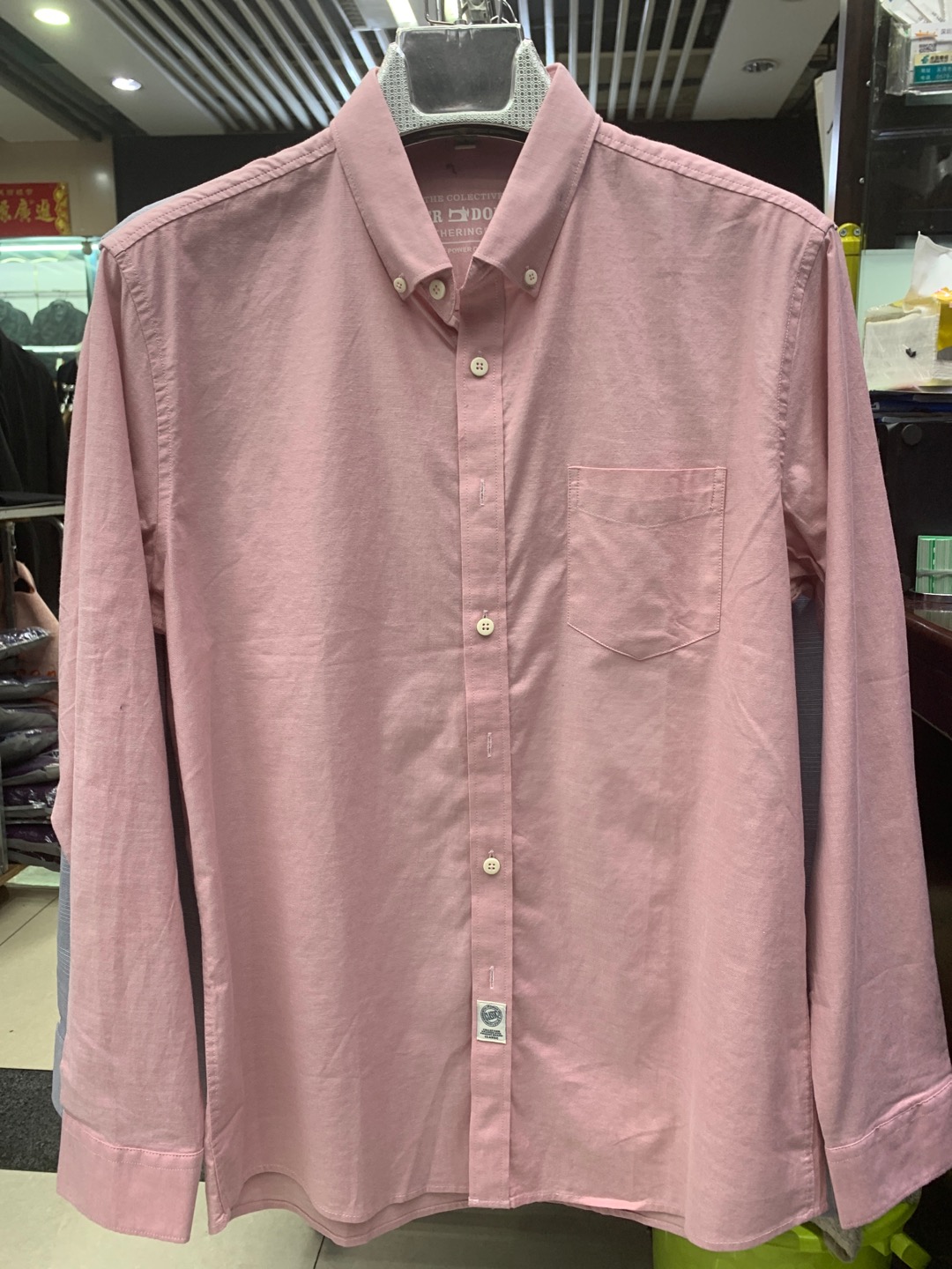 New autumn and winter men's college style Oxford woven shirt art square collar shirt man thumbnail
