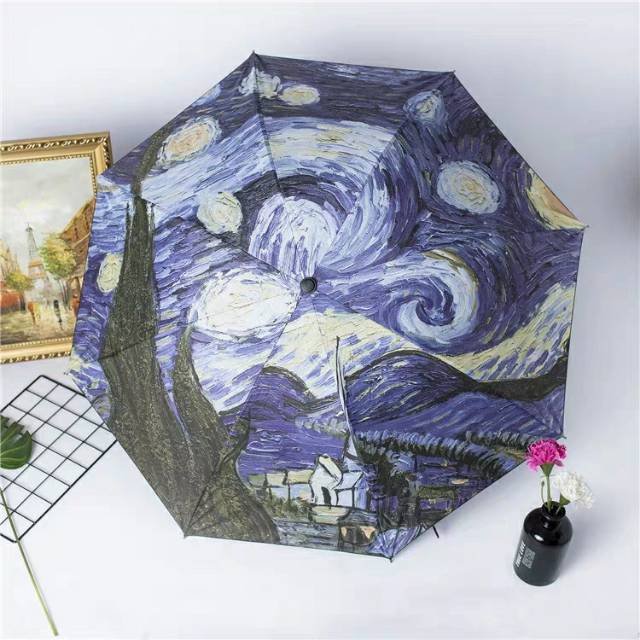 彩虹伞布艺术画作长柄彩虹伞雨伞详情1