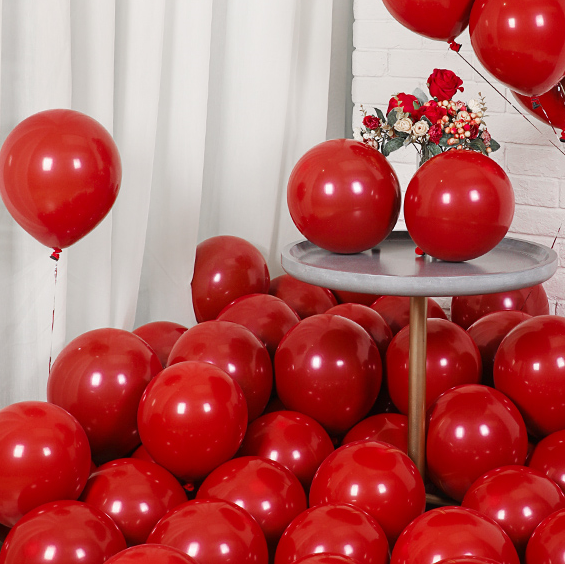 10-inch wedding macaron balloons, gemstone red, wedding birthday balloons, children's wedding room decoration, scene setting supplies