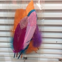 幼儿园彩色羽毛diy美术课程手工贴画制作材料儿童创意装饰饰品亮粉毛体柔软