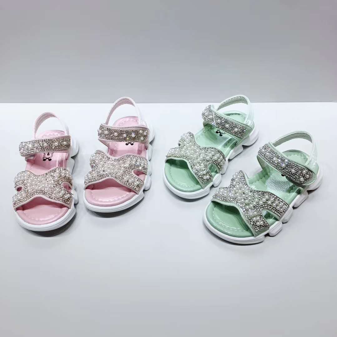 X502小人国2020新款女宝宝靓丽珠彩凉鞋