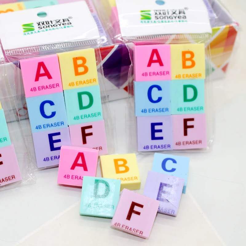 Stationery office eraser, double-leaf English letter eraser Specification image