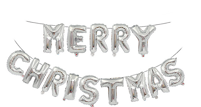 merrychristmas aluminum foil balloons, Christmas bar and shopping mall decoration balloons, Merry Christmas letter aluminum foil balloons