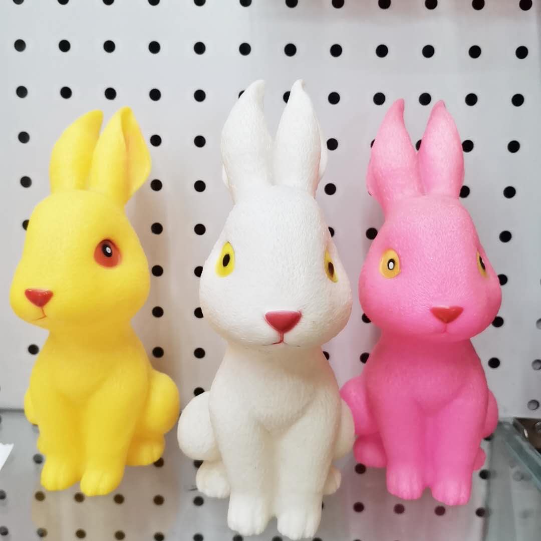 Honing jiao Kneading scream cute big rabbit toys plastic sound small animal dolls thumbnail
