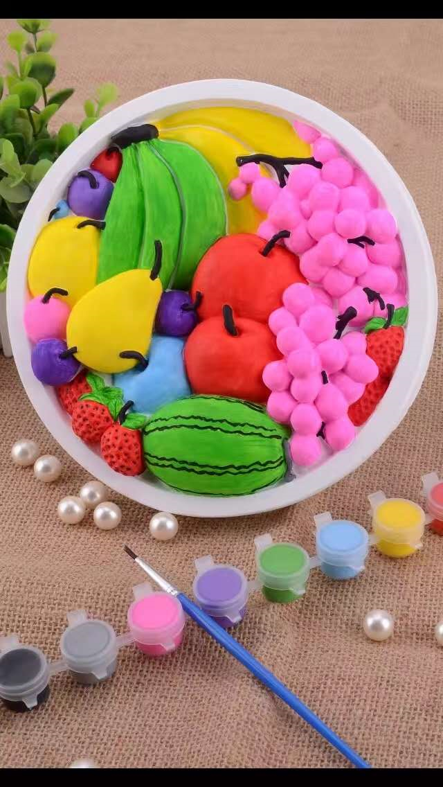 DIY石膏绘画圆盘水粉丙烯儿童开发智力绘画工具