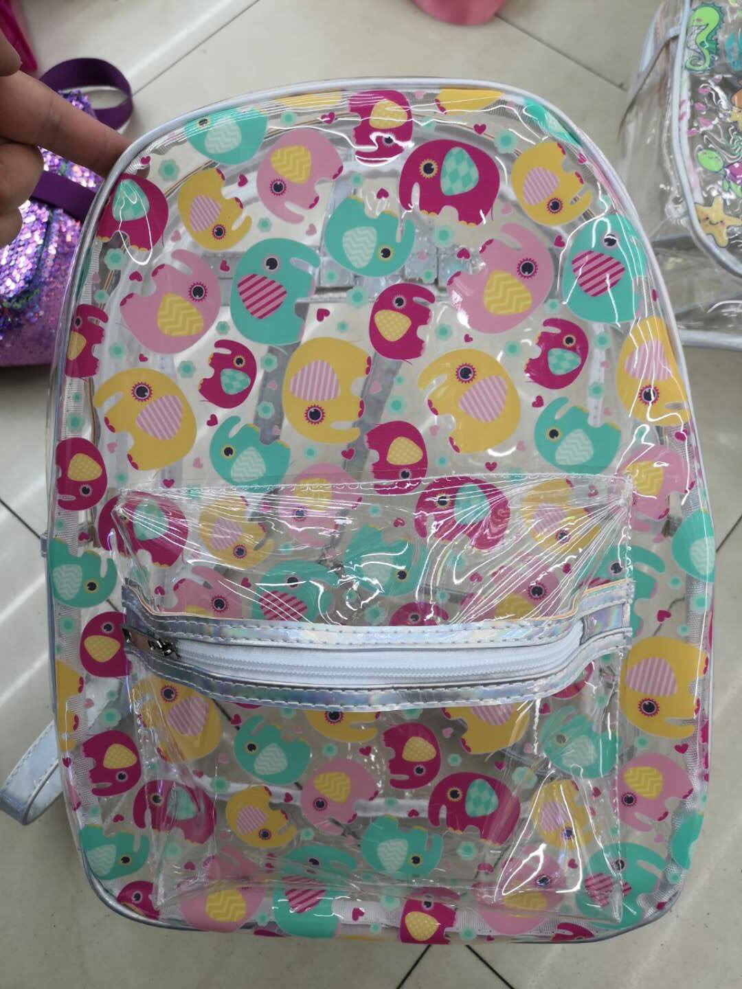 New Students Big Children Out Leisure Bag Backpack Gift Transparent Jelly Bag details Picture