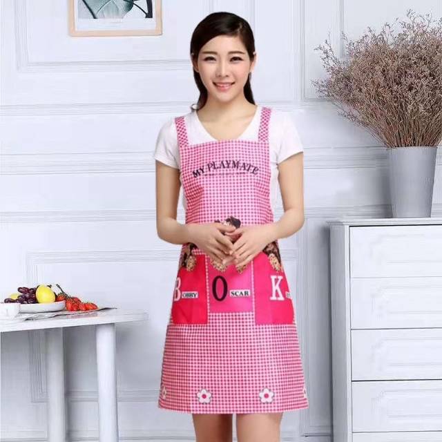 OK狗多色围裙口袋双肩厨房防污女男清洁