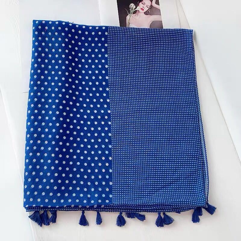 Female Korean Version Of All Professional New Blue Scarf Shawl Scarf details Picture
