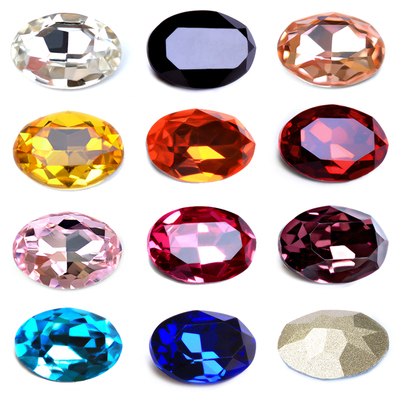 K9 Crystal pointed-bottom elliptical star diamond export plated base diamond rice bead wrapped diamond DIY handcrafted beaded and embroidered jewelry