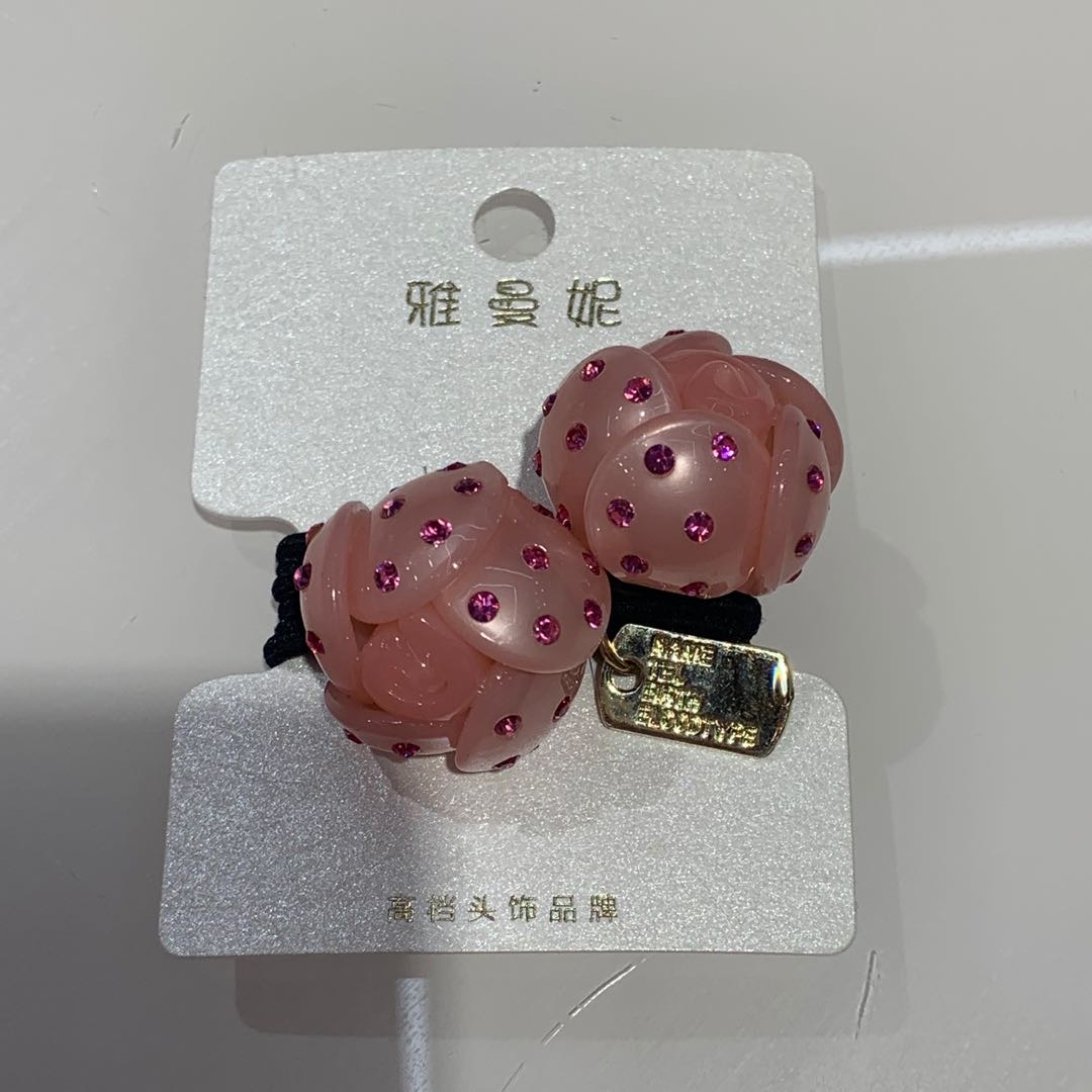 可爱玫瑰发圈捷克钻闪钻发饰清新弹力性皮筋扎头绳