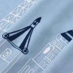 Polyester velvet linen embroidered castle children's room study curtain fabric Specification image