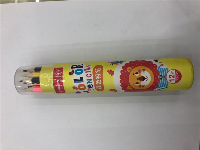 长立彩色铅笔学生绘图可用自然原木杆无铅毒细节图