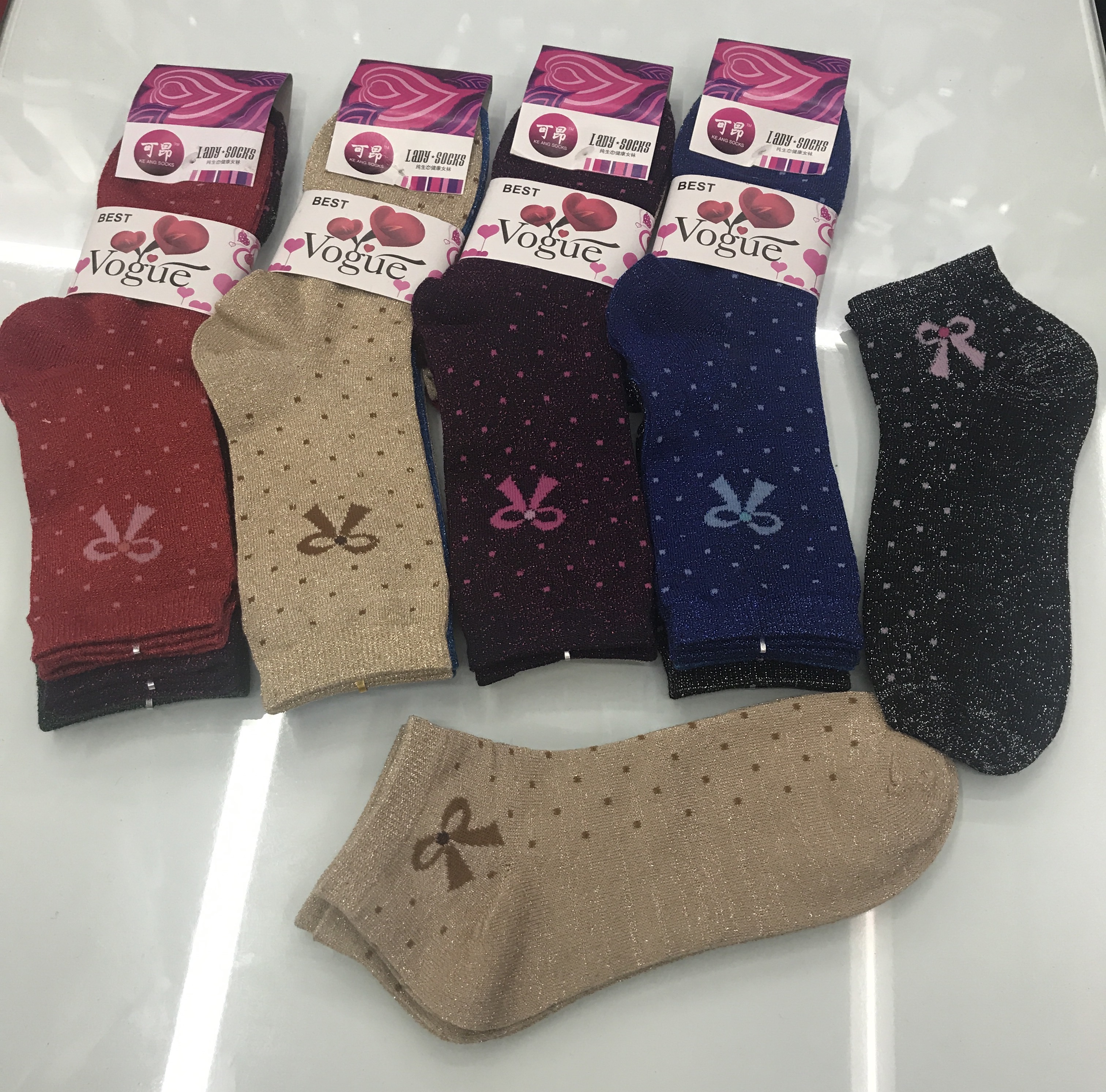 春季新款金丝袜女全棉短筒女袜日系条纹透气