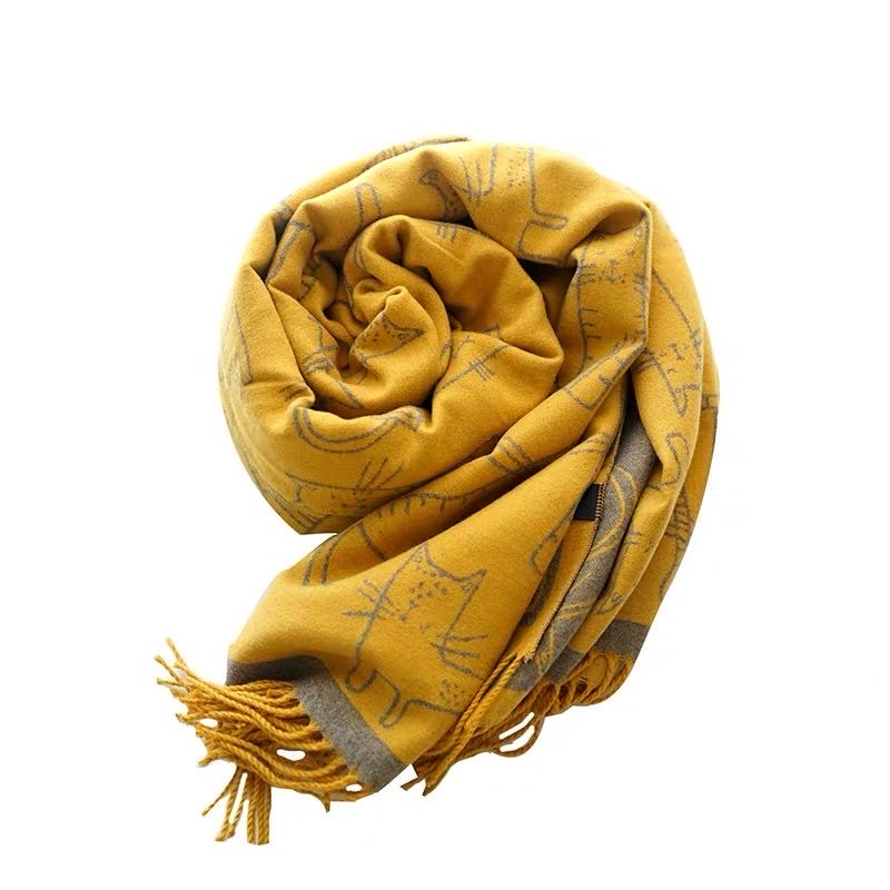 Yellow Cartoon Scarf Thickened To Keep Warm Autumn And Winter