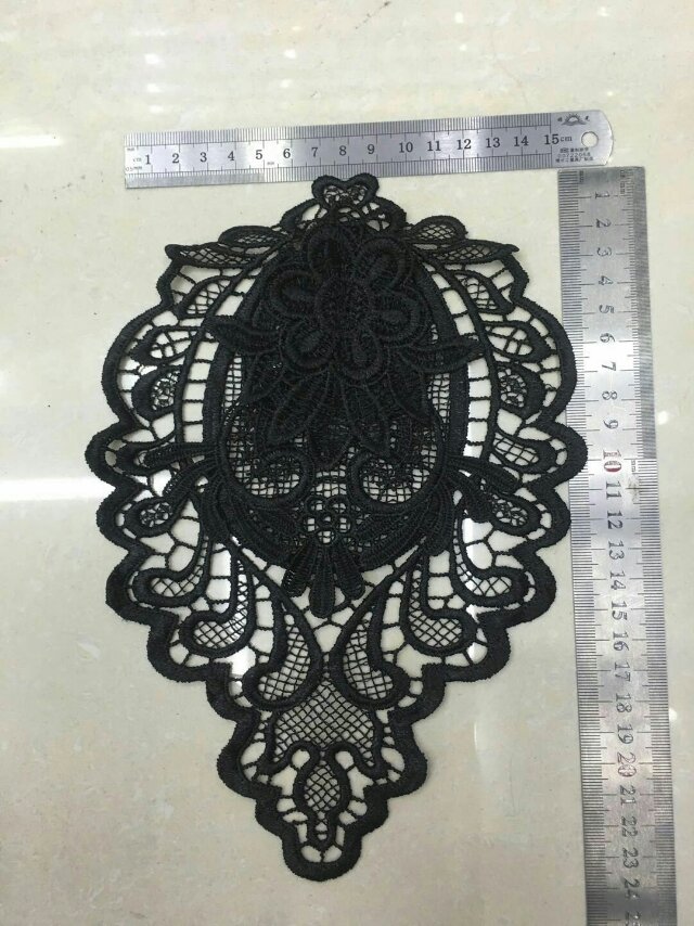 广东刺绣花边新款水溶领花花边面料服装辅料花边黑