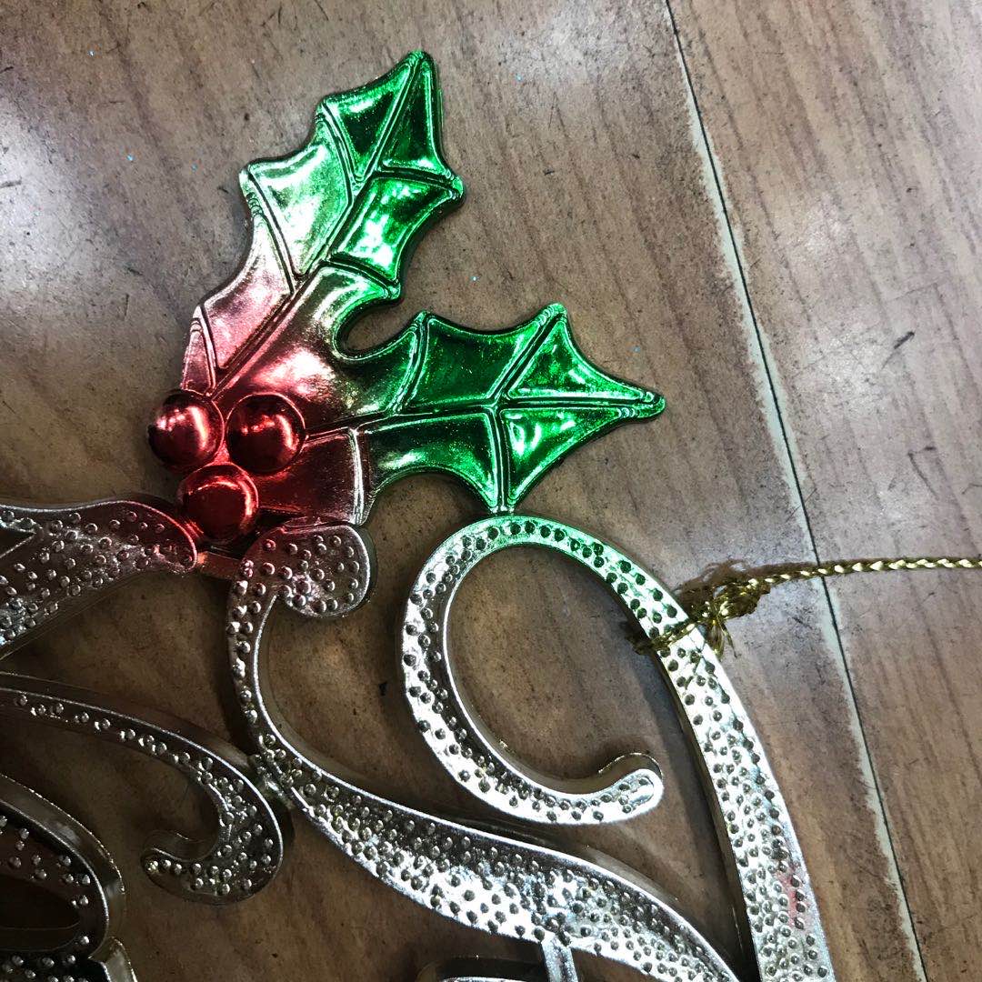 渐变色字母带塑料圣诞挂件装饰品 厂家直销细节图