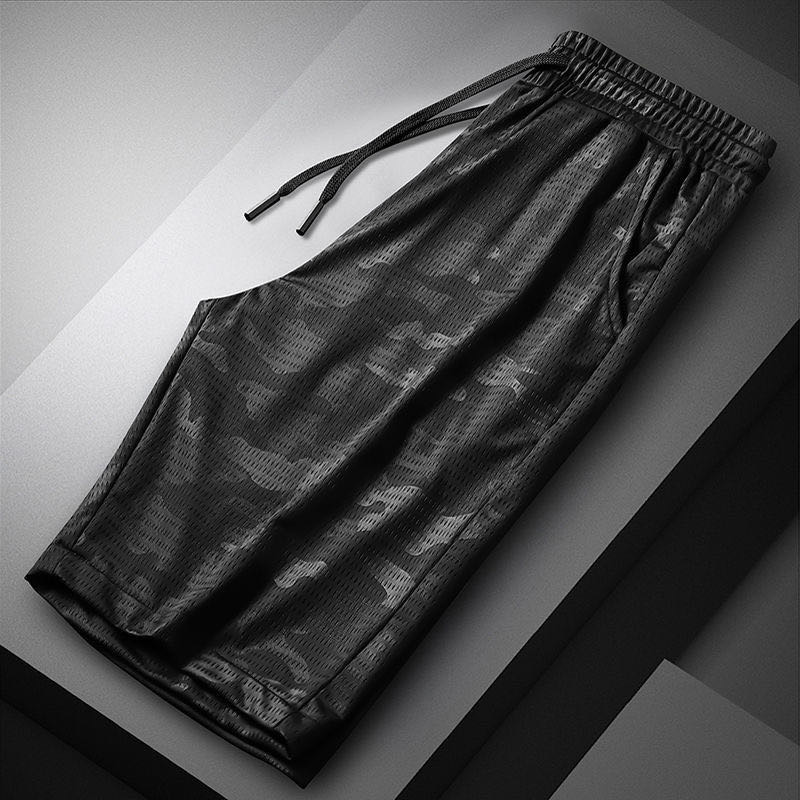 Shorts Men Summer Five Minutes Ice Mesh Air Conditioning Pants Men Hollow Mesh Breathable Thin Quick-Drying Casual Sports Pants details Picture