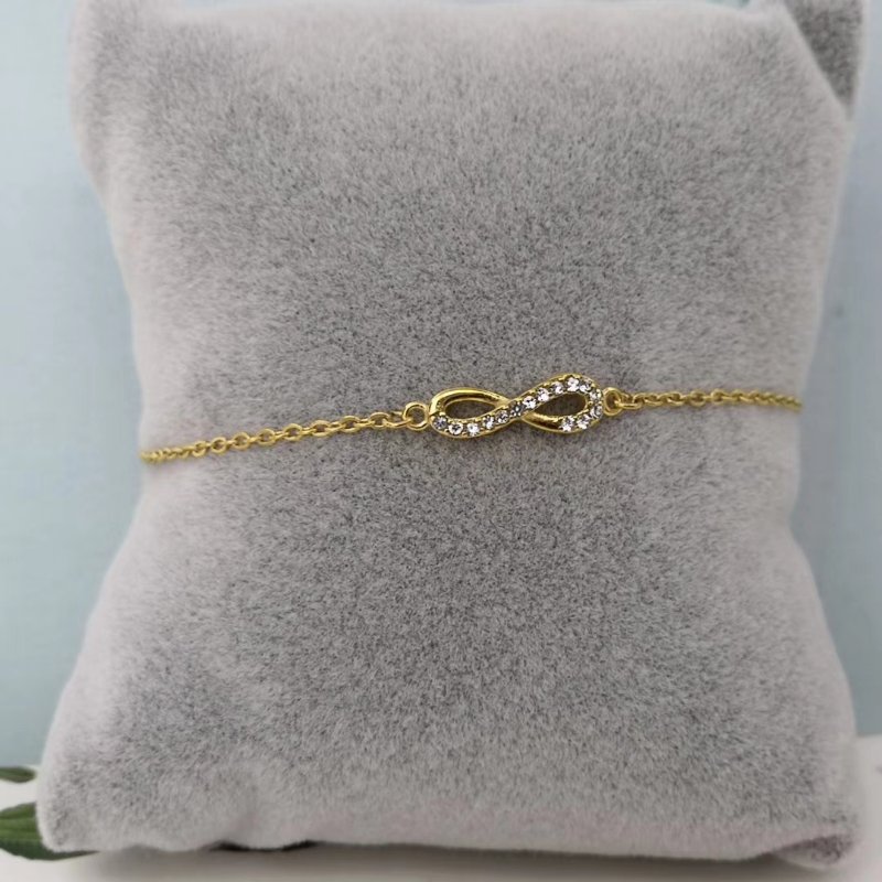 Gold Temperament 8-Character Micro-Inlaid Zircon Bracelet Fashion Multi-Layer Hand Decoration Simple Environmental Protection Network Red Jewelry details Picture