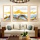 客厅装饰画现代三连沙发背景装饰铝合金装饰画图
