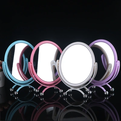 Desktop New Violet White Hd Two-Sided 360 Degree Rotating Large Vanity Mirror Beauty Princess Mirror