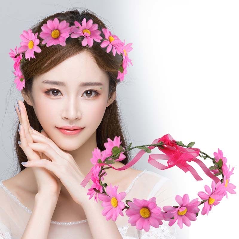 Joyful and beautiful Sunflower wreath headwear, Korean-style bride headband, vacation headwear, adult and children's hair accessories
