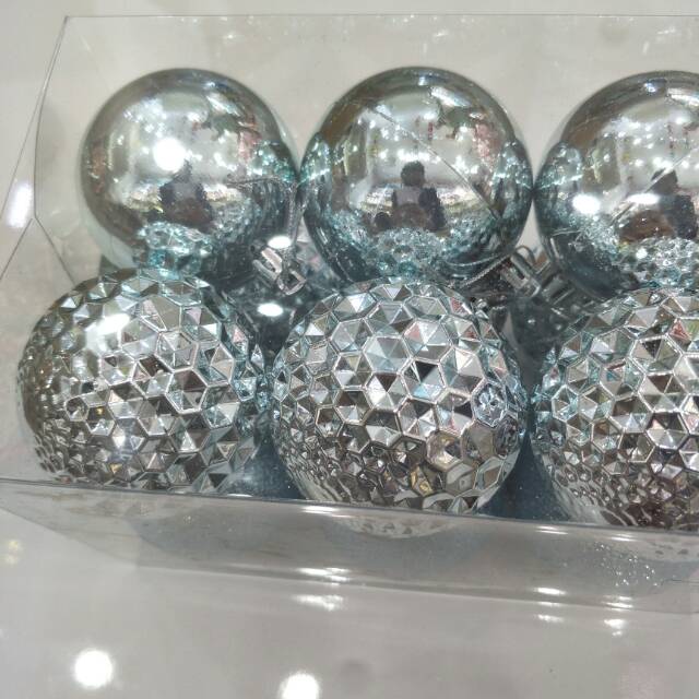 桶装电镀圣诞球彩球新款套装圣诞用品圣诞树挂件产品图