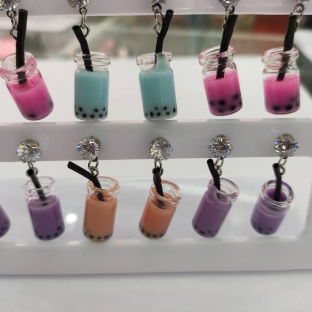 儿童耳夹无耳洞耳坠宝宝仿水晶宝石耳饰细节图