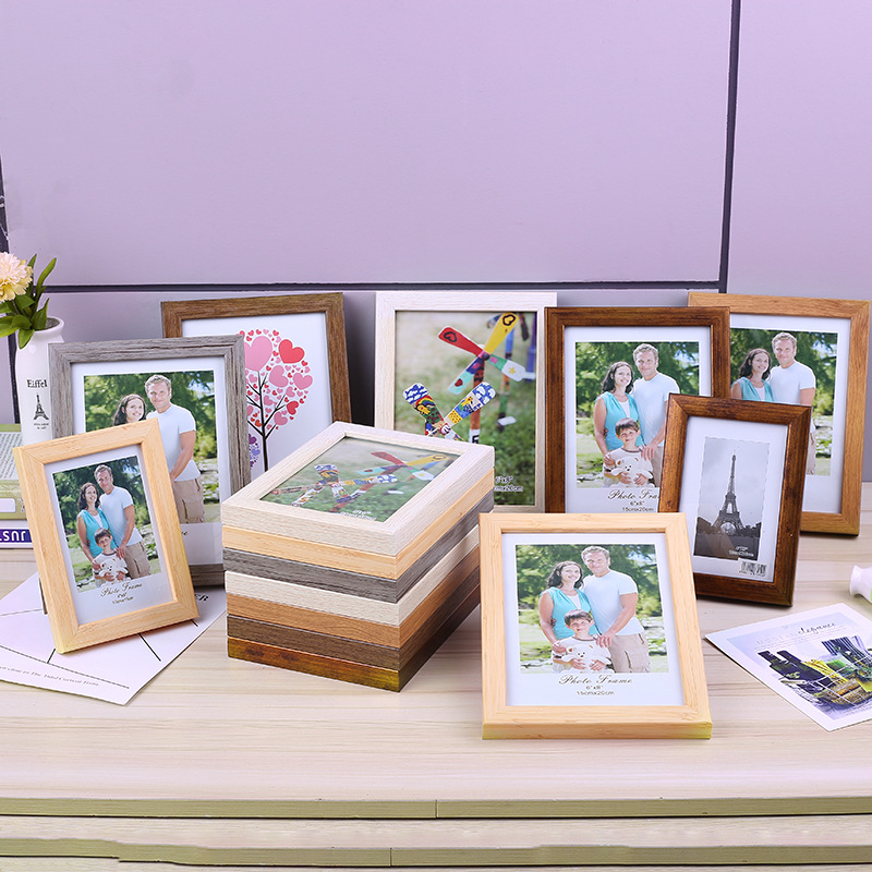 New 3.5×5 inch photo frame approved PVC imitation wood grain photo frame thumbnail