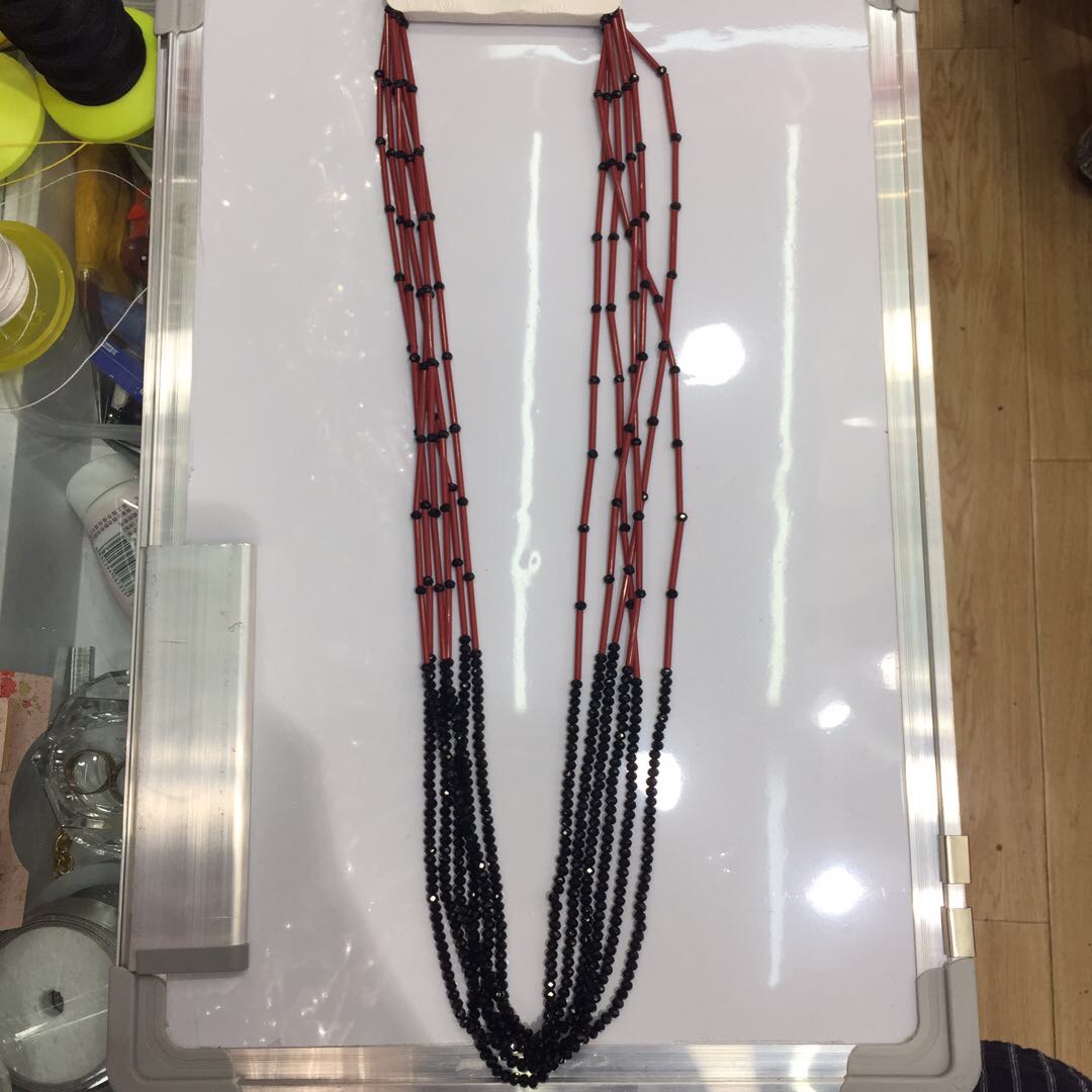 厂家直销树脂项链超细长款项链毛衣挂链